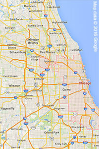 Map of Chicago.