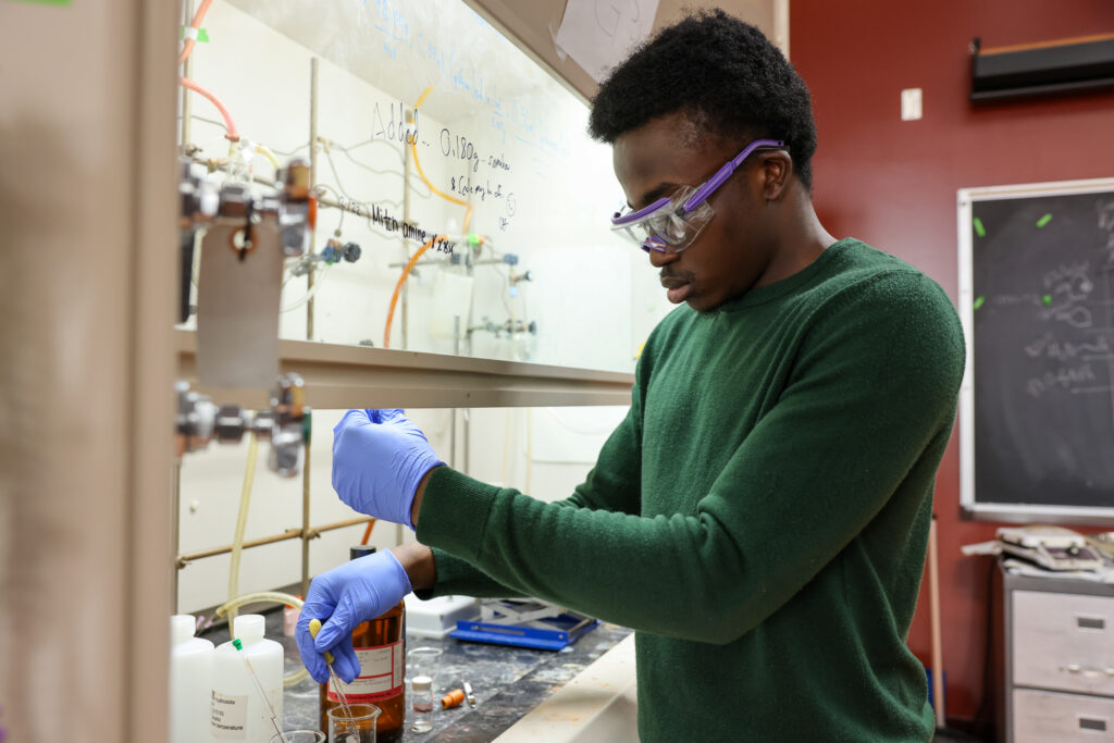 Chemistry student in laboratory